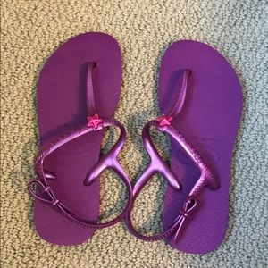 Girls Havianas size 3/4 new without tags purple